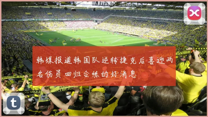 韩媒报道韩国队逆转捷克后喜迎两名伤员回归合练的好消息